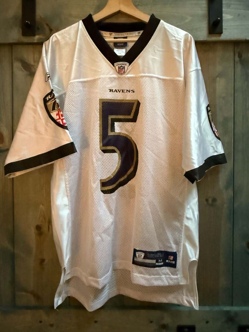 Reebok Baltimore Ravens Joe Flacco 5 Jersey Size M White NFL Equipment